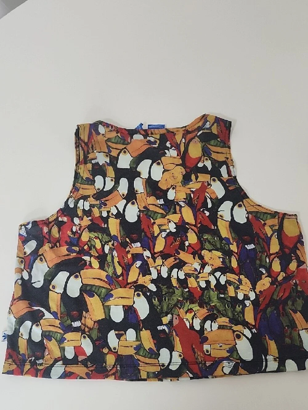 Adidas Multicolor Toucan Print Cropped Tank Top - Picture 4 of 6